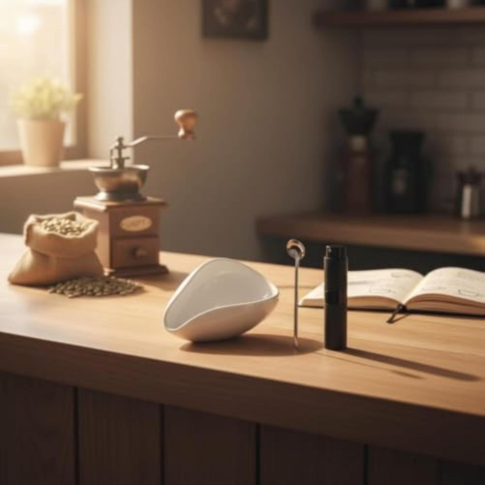 Single Dose Ceramic Coffee Bean Dosing Set, Easy Pouring Spout